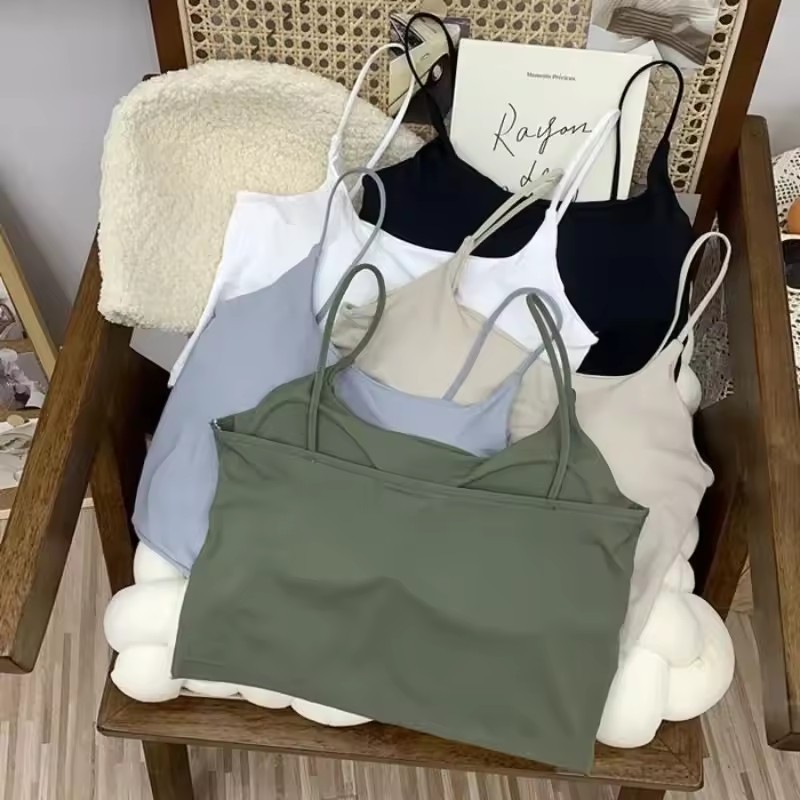 T Shirt Bra Seamless - Camisola acolchada de seda de hielo