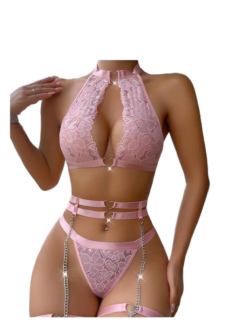 Lace Bralette Set - Conjunto de lencería sexy con encaje