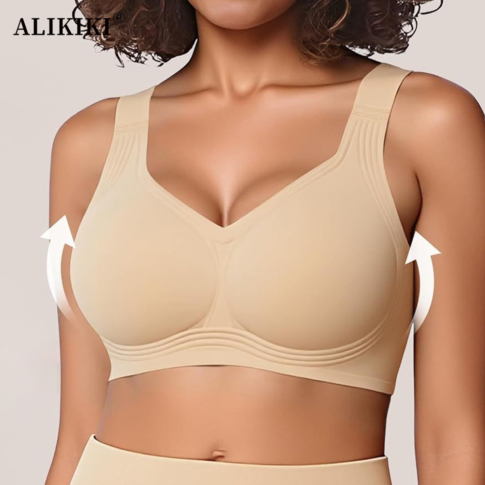 T Shirt Bra Seamless - Sujetador sin costuras para mujer, inalámbrico,