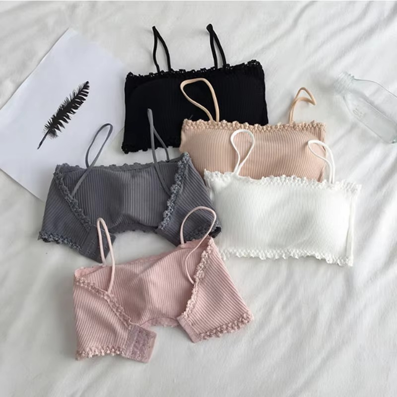 T Shirt Bra Seamless - Sujetador de algodón para mujer, top