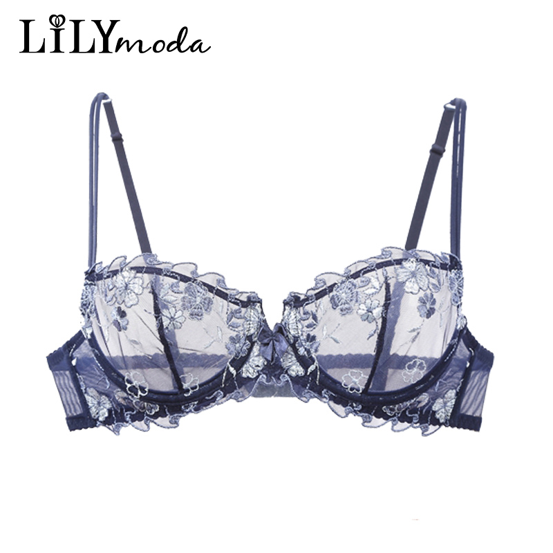 Demi Bra Balconette - Lilymoda-Sujetador transparente ultrafino para mujer, ropa