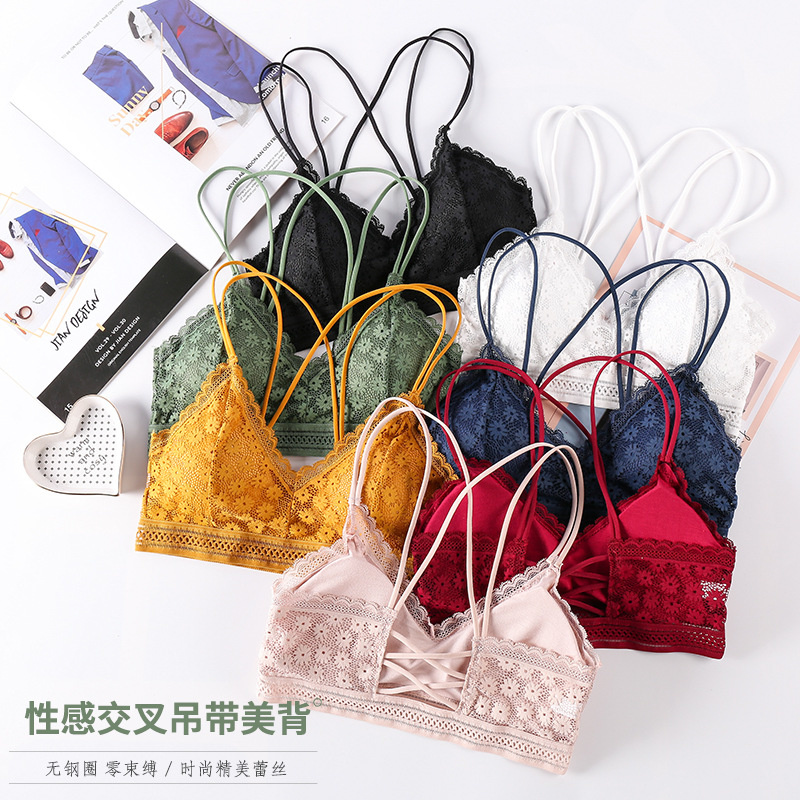 Lace Bralette Set - Sujetador deportivo sin costuras para mujer,