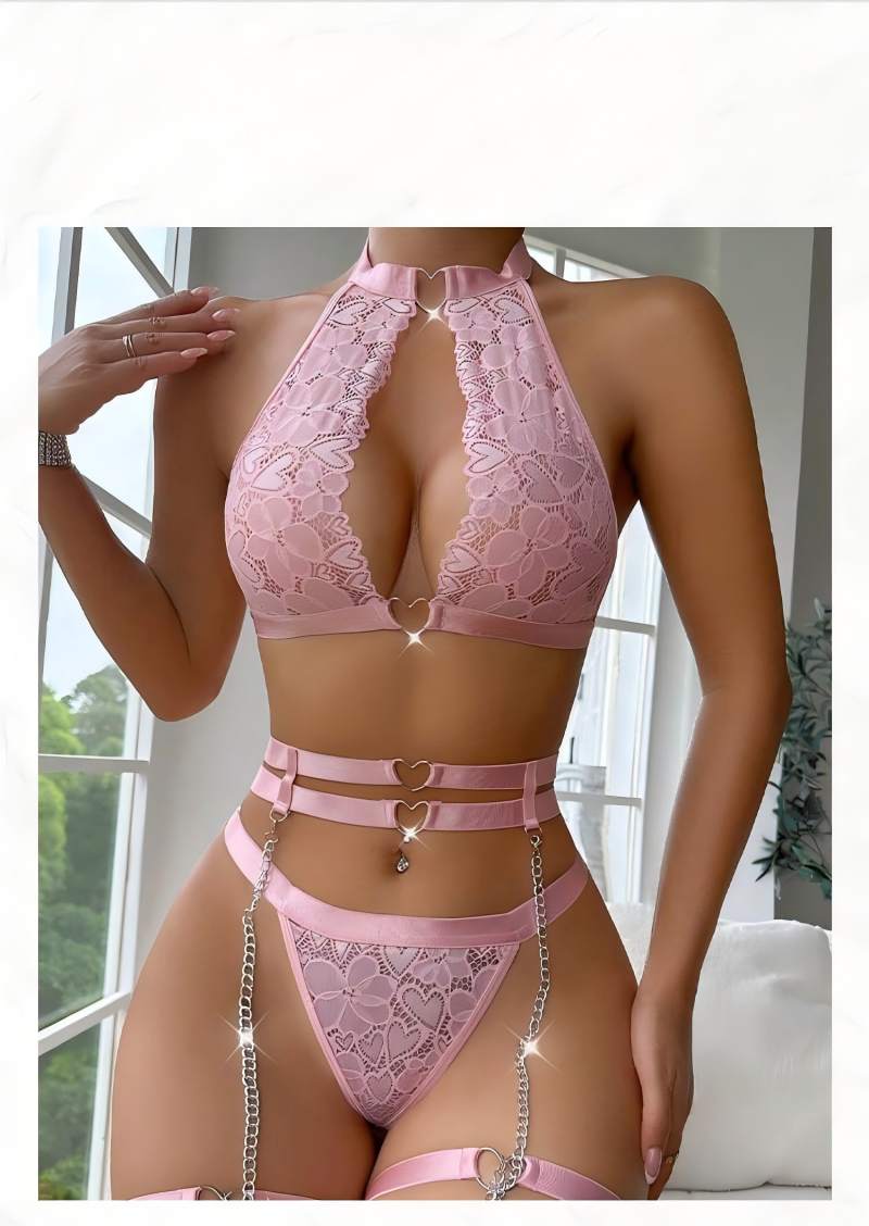 Conjunto de lencería sexy con  - Lace Bralette Set reseña y precio