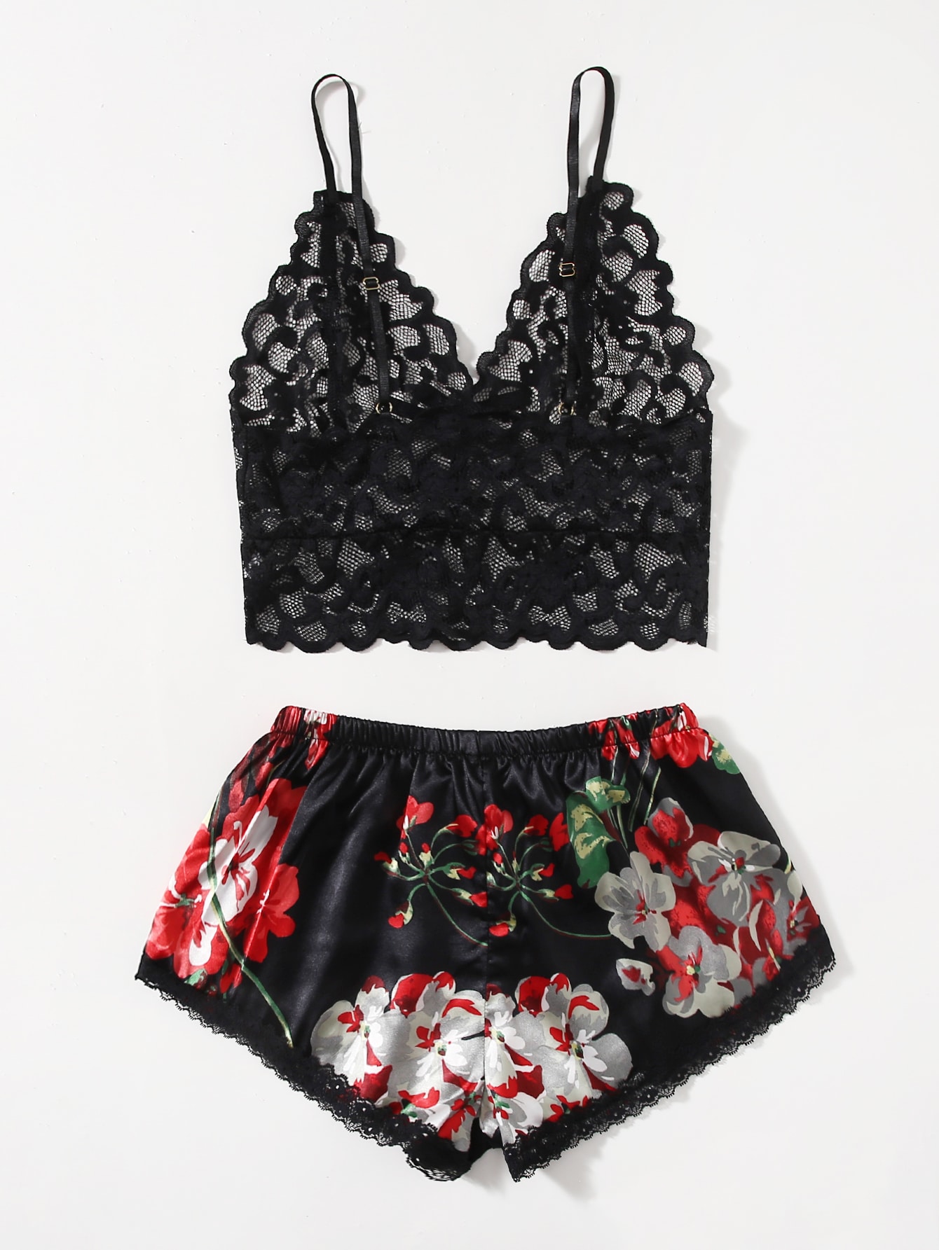 Conjunto de pijama de encaje f - Lace Bralette Set reseña y precio