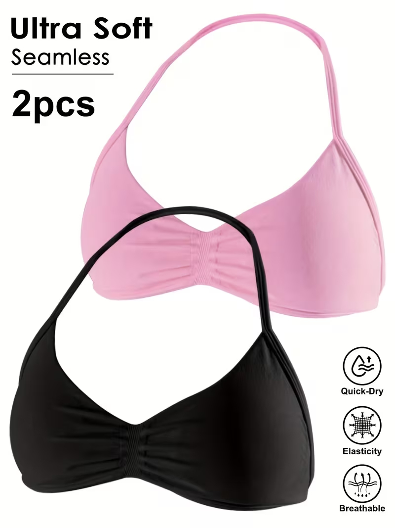 2 piezas Top corto sexy sin co - Sports Bra Racerback reseña y precio